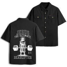 Jesus The Ultimate Deadlifter Christian Washed T-Shirt